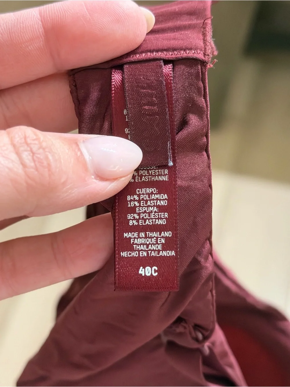 SKIMS Weightless Scoop Bra, 40C, Wine - Picture 3 of 6